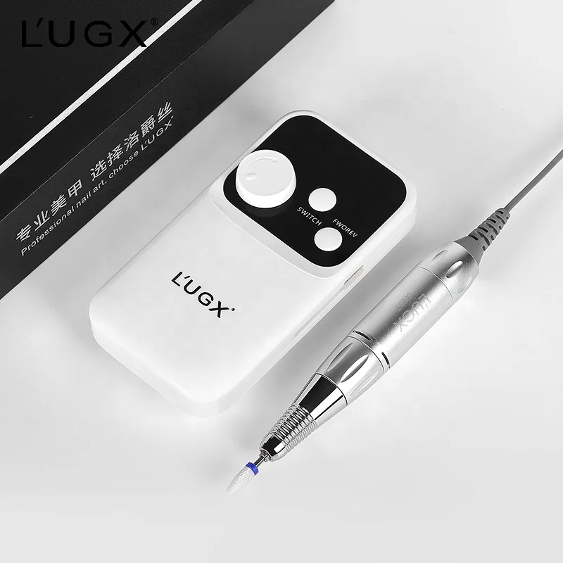 lugx nail salon professional product 30000rpm electric nail file rechargeable portable nail drill machine