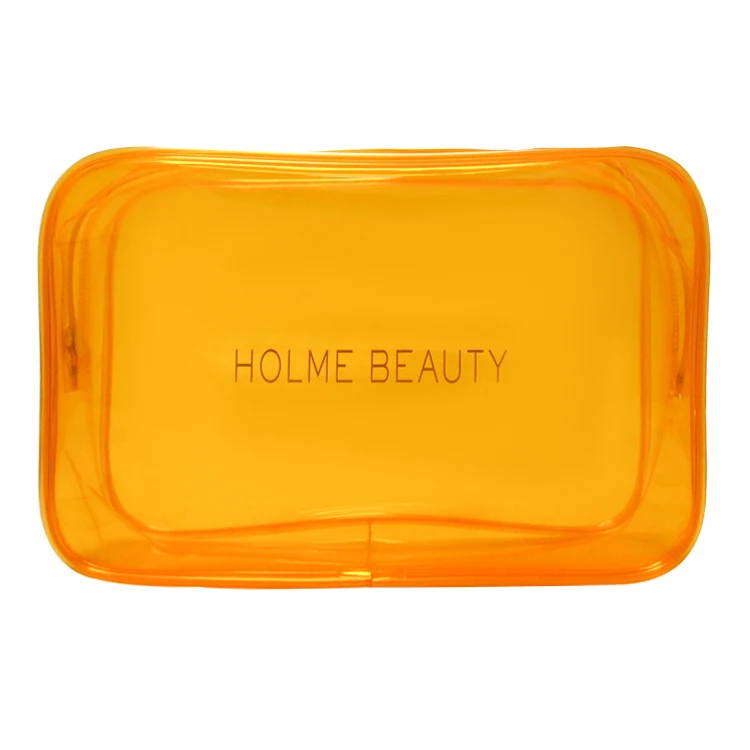 Blue Pouch Promotional Oem Zipper Eco-Friendly Flat Transparent Toiletry Cosmetic Storage Travel Organizer Clear PVC Makeup Bag