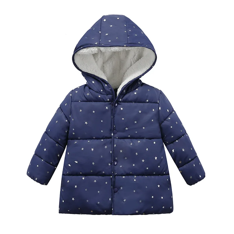 
Long Sleeve Winter Warm Cotton Jacket Puffy Lightweight Fashion Winter Little Girls Short Hat Kids Cotton Warm Coats 