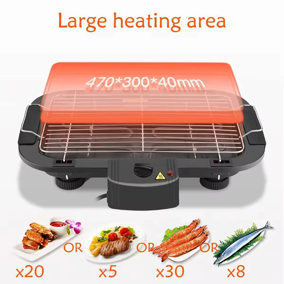 Electric Barbecue Grill Barbecue Non Stick 2000W Temperature Control Smokeless Barbecue Grill Griddle Table Top