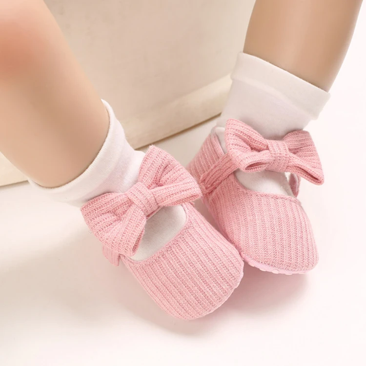 Newborn Infant Baby Girl Shoes First Walkers Soft Sole Bowknot Princess Cute Shoe Toddler Walking 0-18M Prewalkers