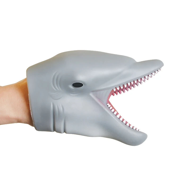 2022 Funny Novelty Sea Animal Toy TPR Plastic Dophin Hand Puppet Toy