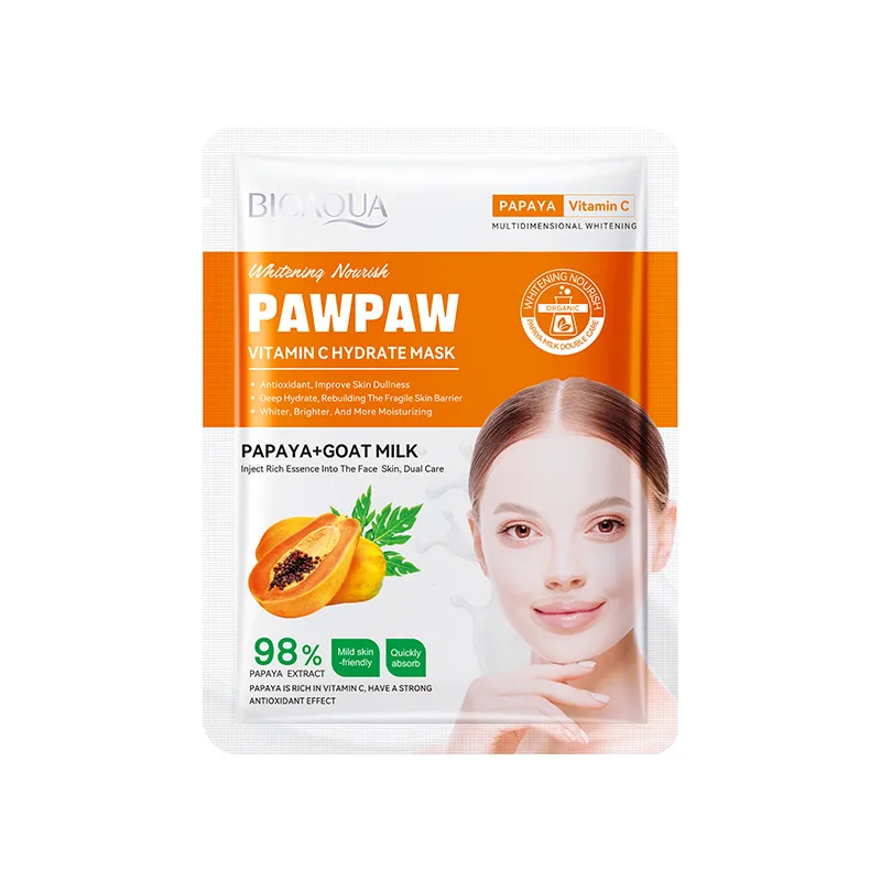 BIOAQUA Papaya Vitamin C Bright White Moisturizing Facial mask Whitening nourishing moisturizing and brightening mask skin care