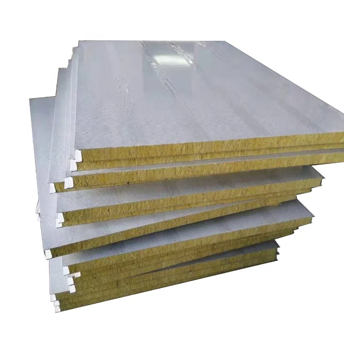 Rock wool machine-made sound absorbing acoustic panels with 0.5-1mm thickness metal board for stadium