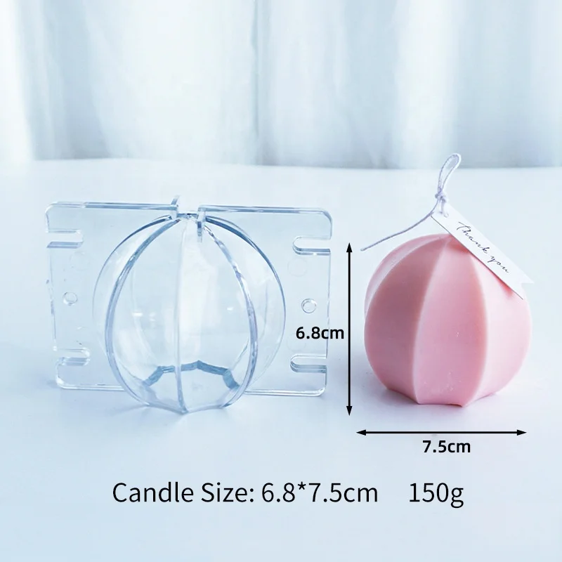 DM531 Round Ball Cactus Acrylic Candle Mold Octagonal Spherical Plastic Wax Mould For Home Decoration