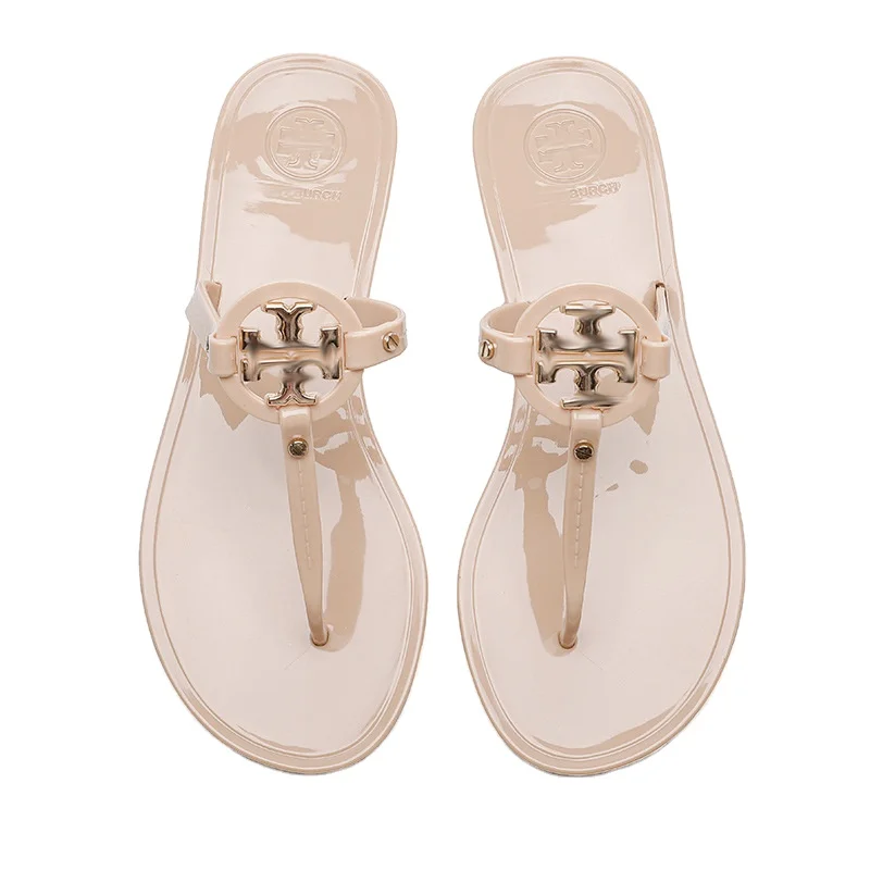 The best selling summer fashion crystal PVC outdoor beach ladies flip-flop T flip-flops