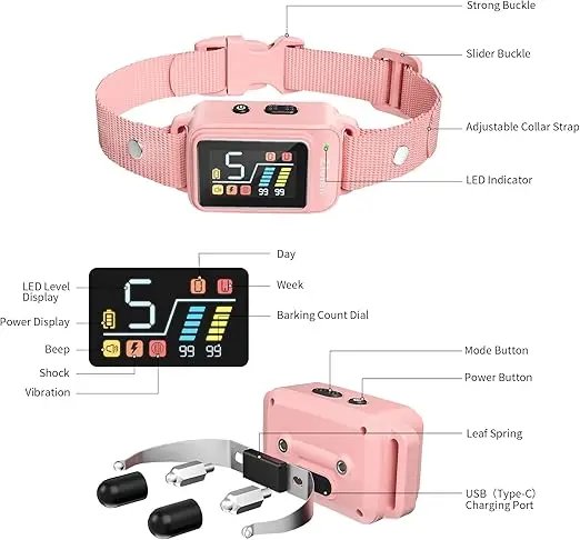 2024 new hot selling Patpet newest style automatic no bark shock collar with small medium dog