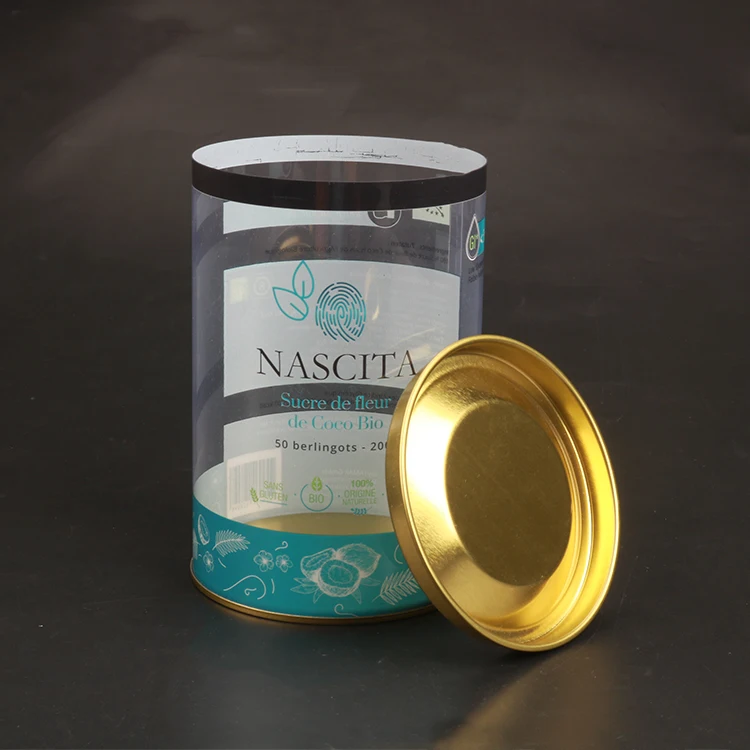 Custom printing Plastic container packaging Clear PVC PET Cylinder Container Round Box packaging