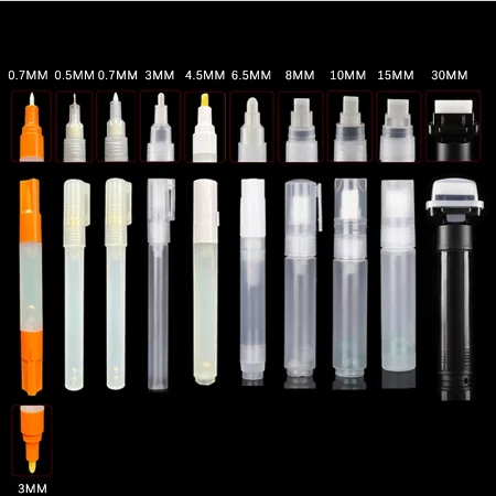 Повторяемая пластиковая пустая ручка стержень 6 мм/8 мм/10 мм бочки трубка для граффити ручка Жидкий Мел маркеры краски ручка аксессуары