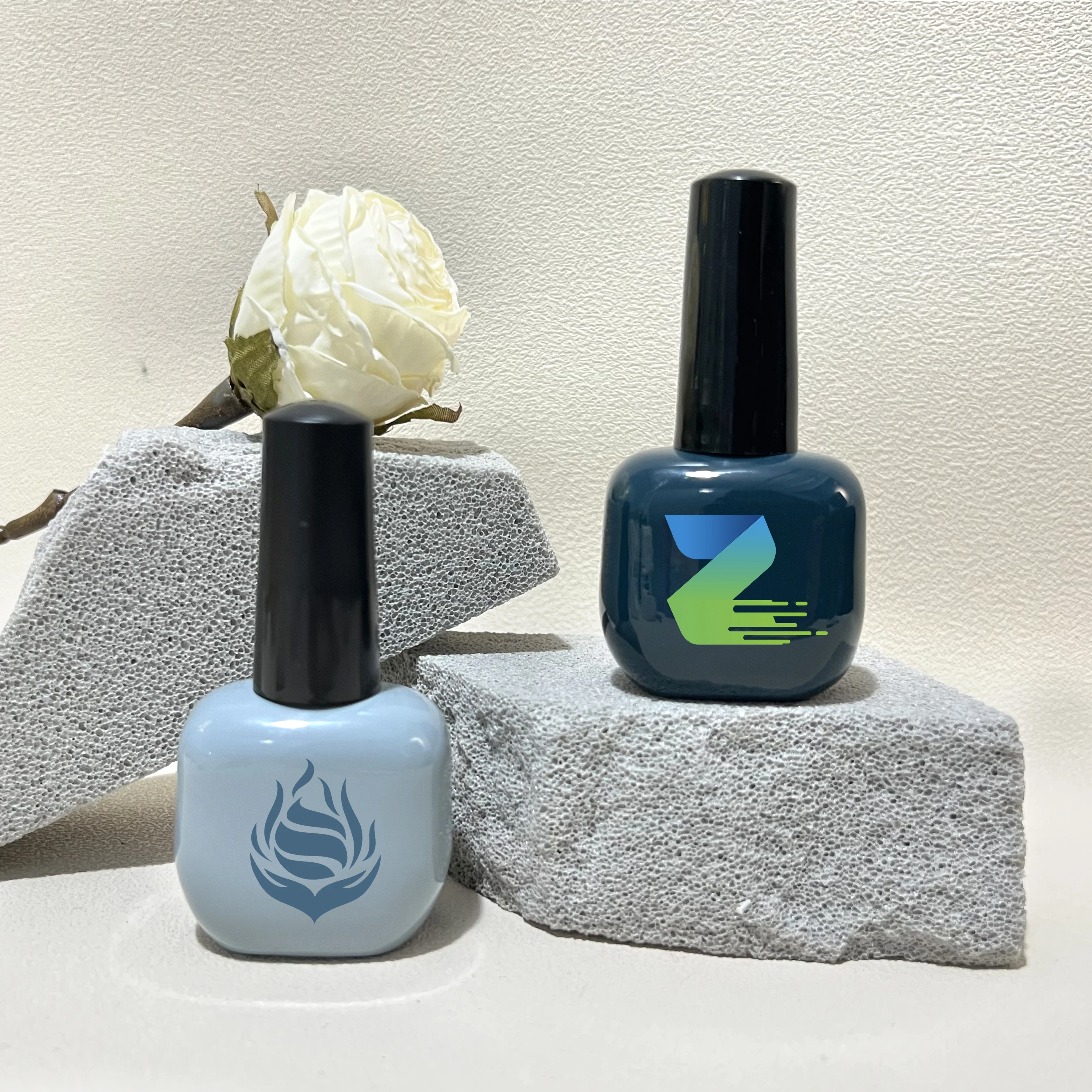 15ml wholesale luxury fancy design round top coat nail art oil uv gel polish bottle