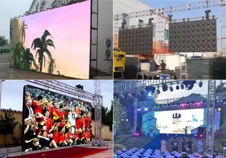 Outdoor P2.97 P3 768*768Mm Aluminum Cabinet rental led display video wall panel support truss