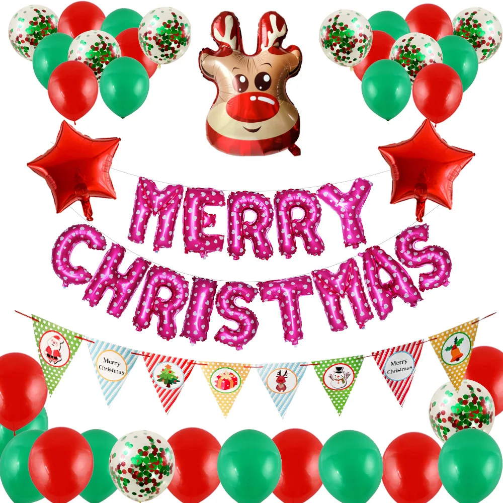 
Cheap Price Ecofriendly Christmas Latex Ballons Merry Christmas Balloons Set For Decoration 