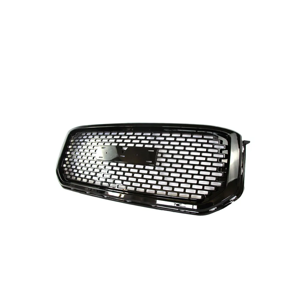 Car Grille For 2015 2018 GMC Yukon Denali Square Style Front Hood Gloss Black Grill