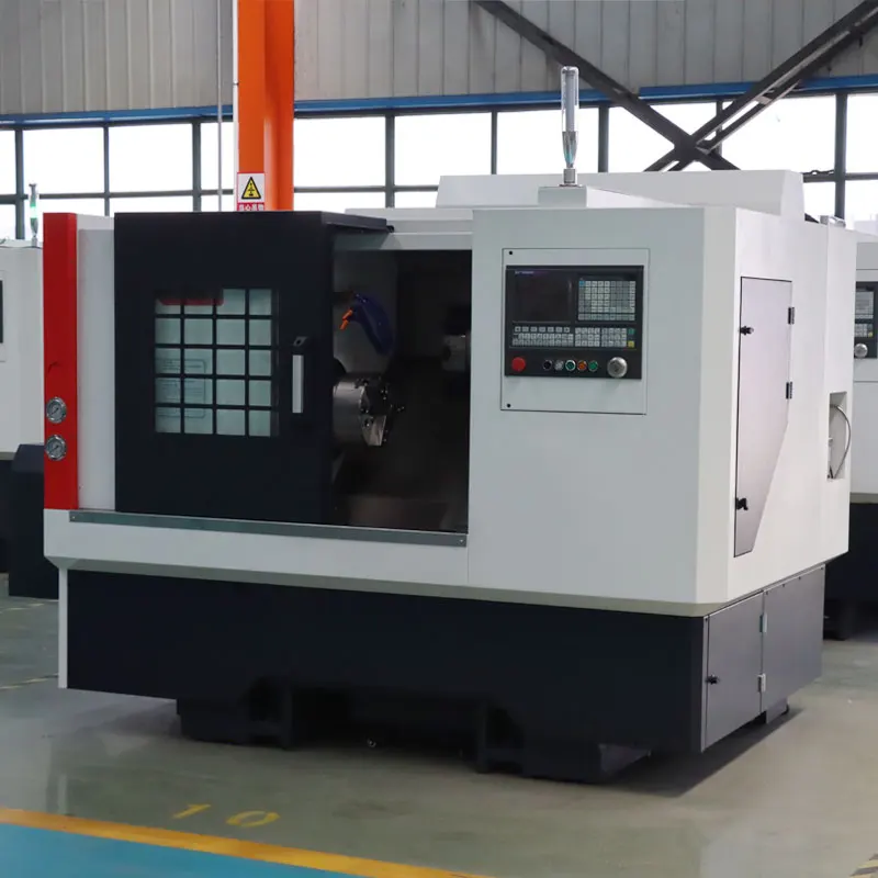 Заводская поставка, наклонная кровать, токарный станок с ЧПУ TCK6350 для продажи