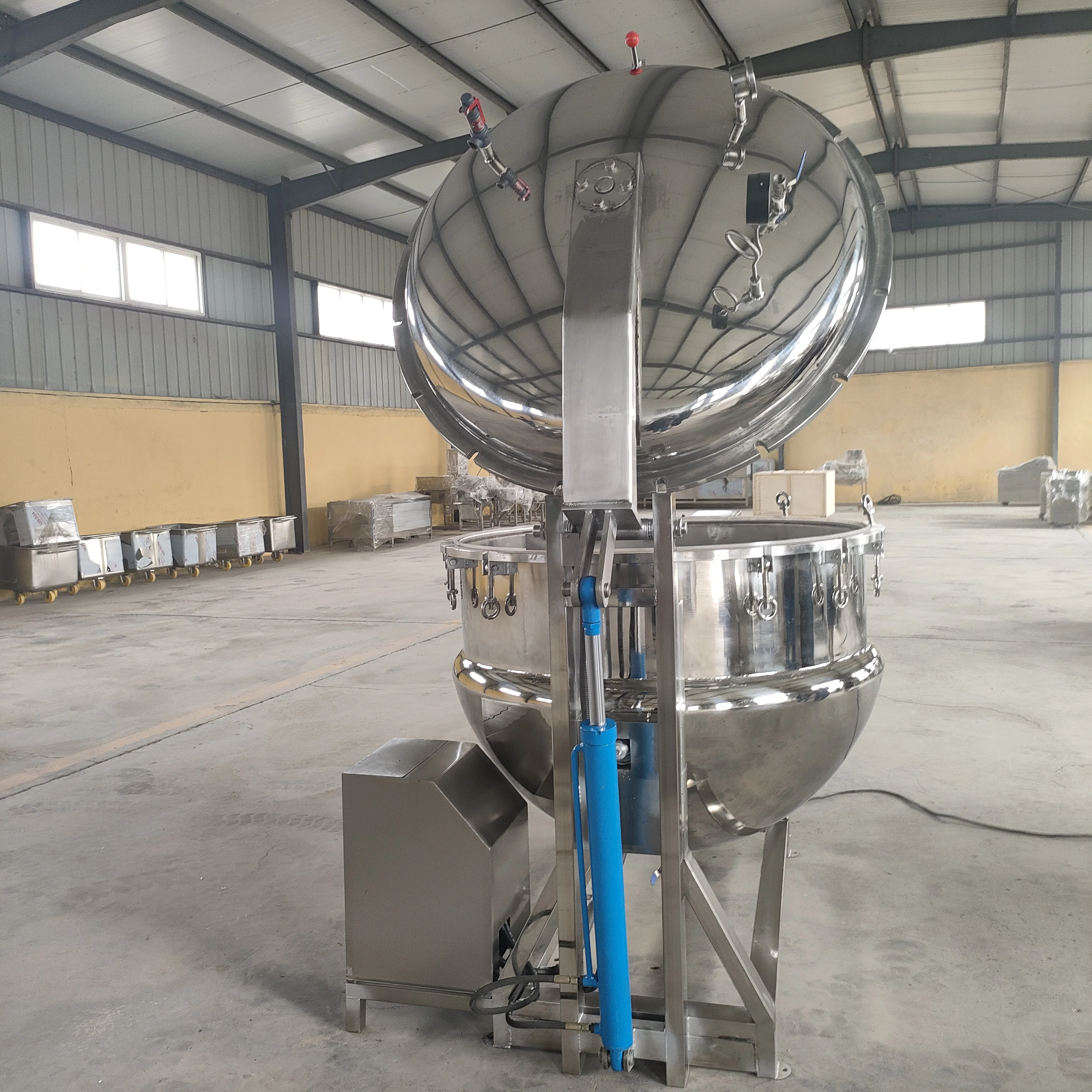 Industrial Electric 300 Liters Pressure Cooker Pressure Cooking Pot Meat Beans Steam Heating Big Capacity Pressure Tank