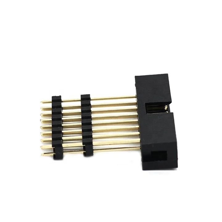 2.54mm Pitch Dual Row SMT Brass Gold Plated Box Header Connector PA6T 2*3P-2*40P PCB