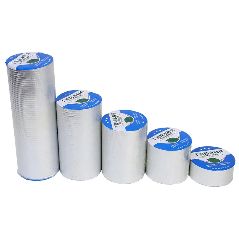 Super Adhesive Leakage Repair Mending Tape Aluminium Foil Butyl Rubber Tape Waterproof Butyl Tape For Roof RV Greenhouse