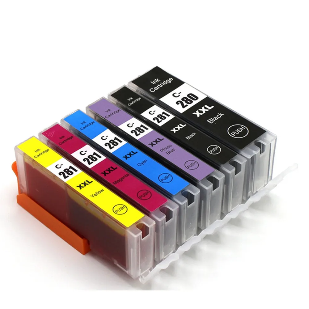 Ocbestjet PGI-280 CLI-281 Compatible Ink Cartridge Pixma TS8220 Inkjet For Canon  TS6320 TR7520 TR8520 TS6120 TS8120 Printer