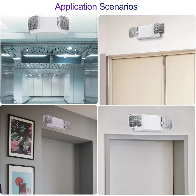 Led Emergency Light with Battery Backup Two Head Adjustable Commercial Emergency Led Lights 120-277v Hardwired Exit Fixtures