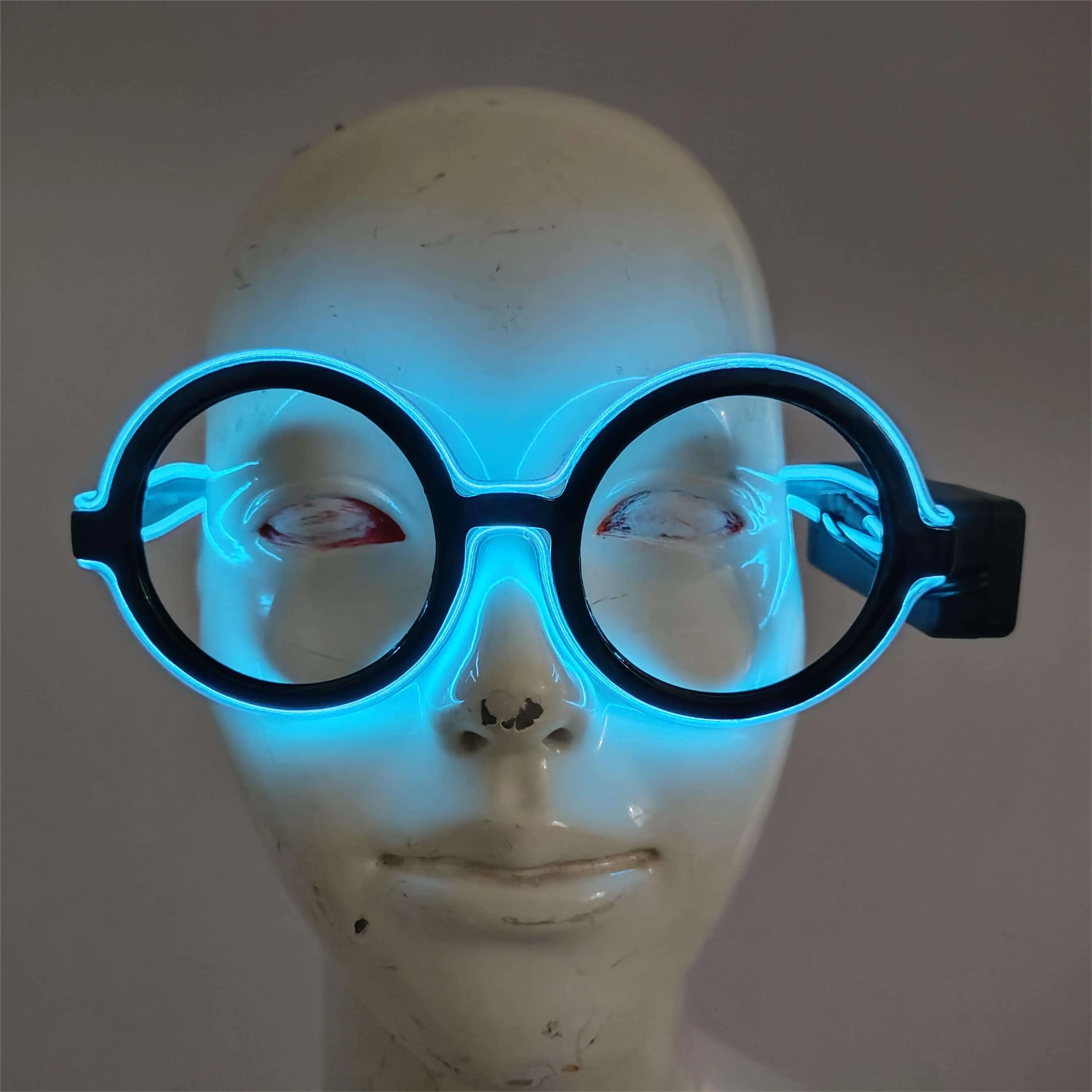 Wireless Round Glitter Party Supplies Flashing Glasses with LED Trending Light Up Plastic Glass Party Decor