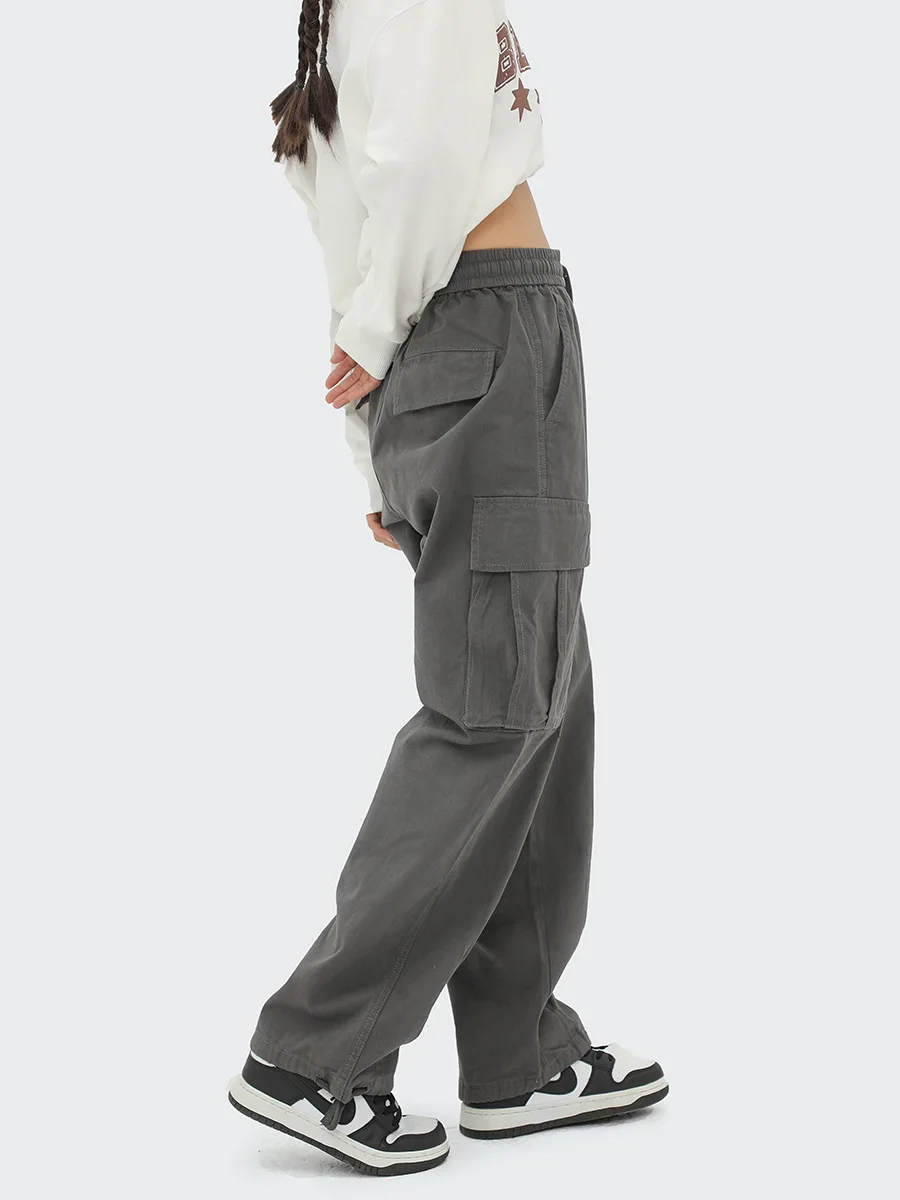 MTR3282 High Quality Low MOQ Custom Unisex Wide Leg  Pocket Men Cargo Pants Women Cargo Pants