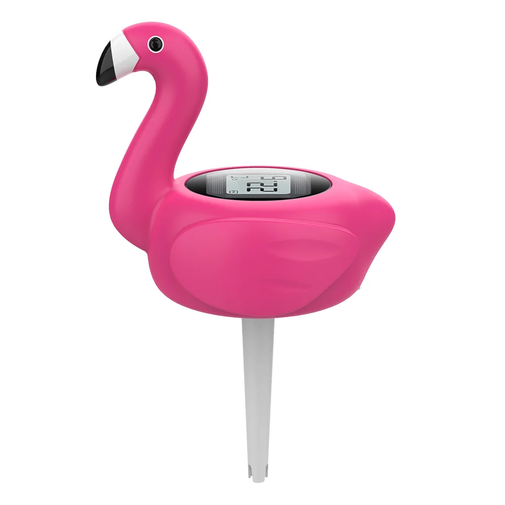 Factory Price Pool Spa Waterproof Digital Flamingo Bath Thermometer Hot tub Solar LED Animal Floating Thermometer