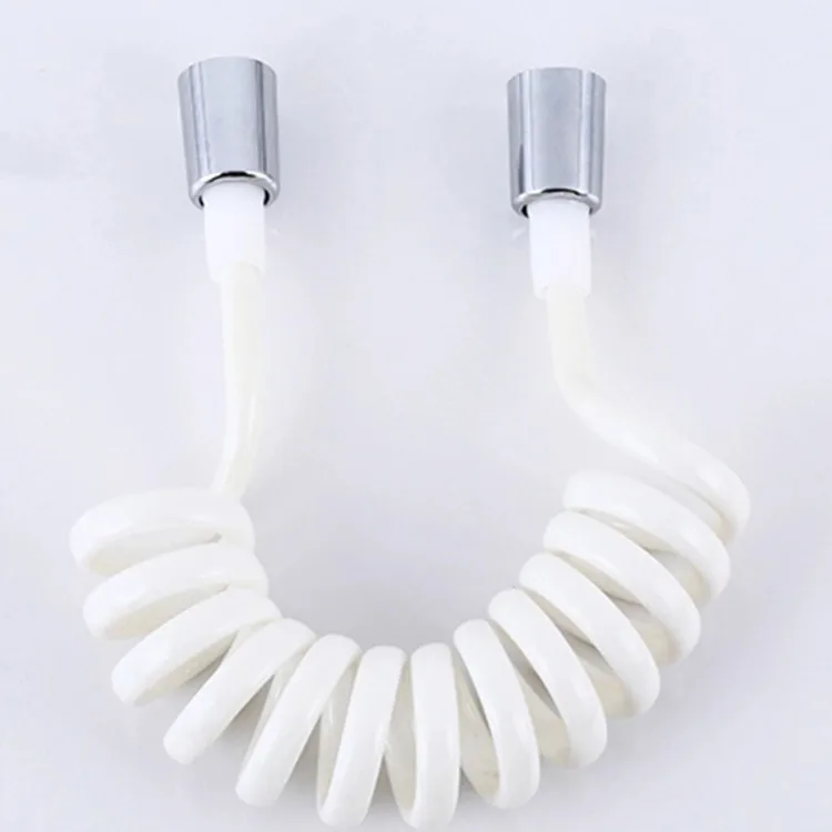 White toilet bidet sprayer shattaf telephone line scalable pipe  flexible PE  hose