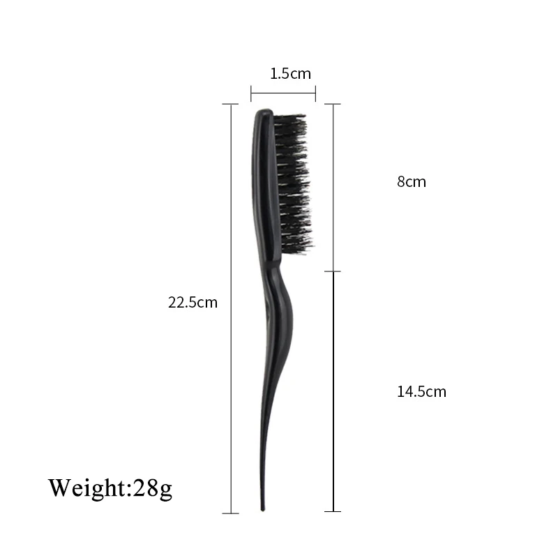 Wholesale Custom 3 Rows Teasing Hair Brush Nylon Bristles Teasing Combs Pointed Tail Hairdressing Styling Comb