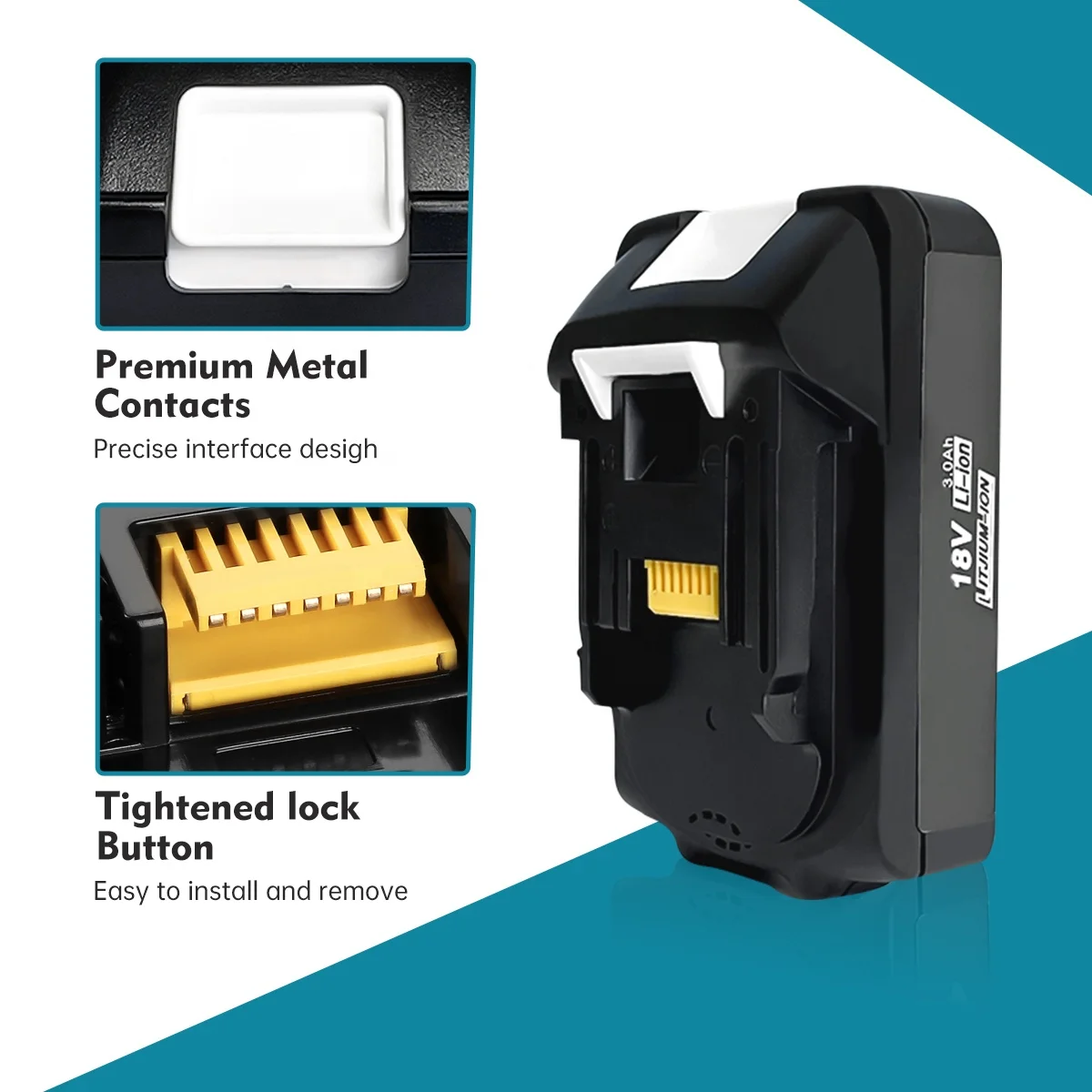 Makita Replacement Battery Compatible with Makita Batteries 18 Volt 1.8Ah Battery Drill 18v Lithium Ion BL1815 BL1820 BL1860