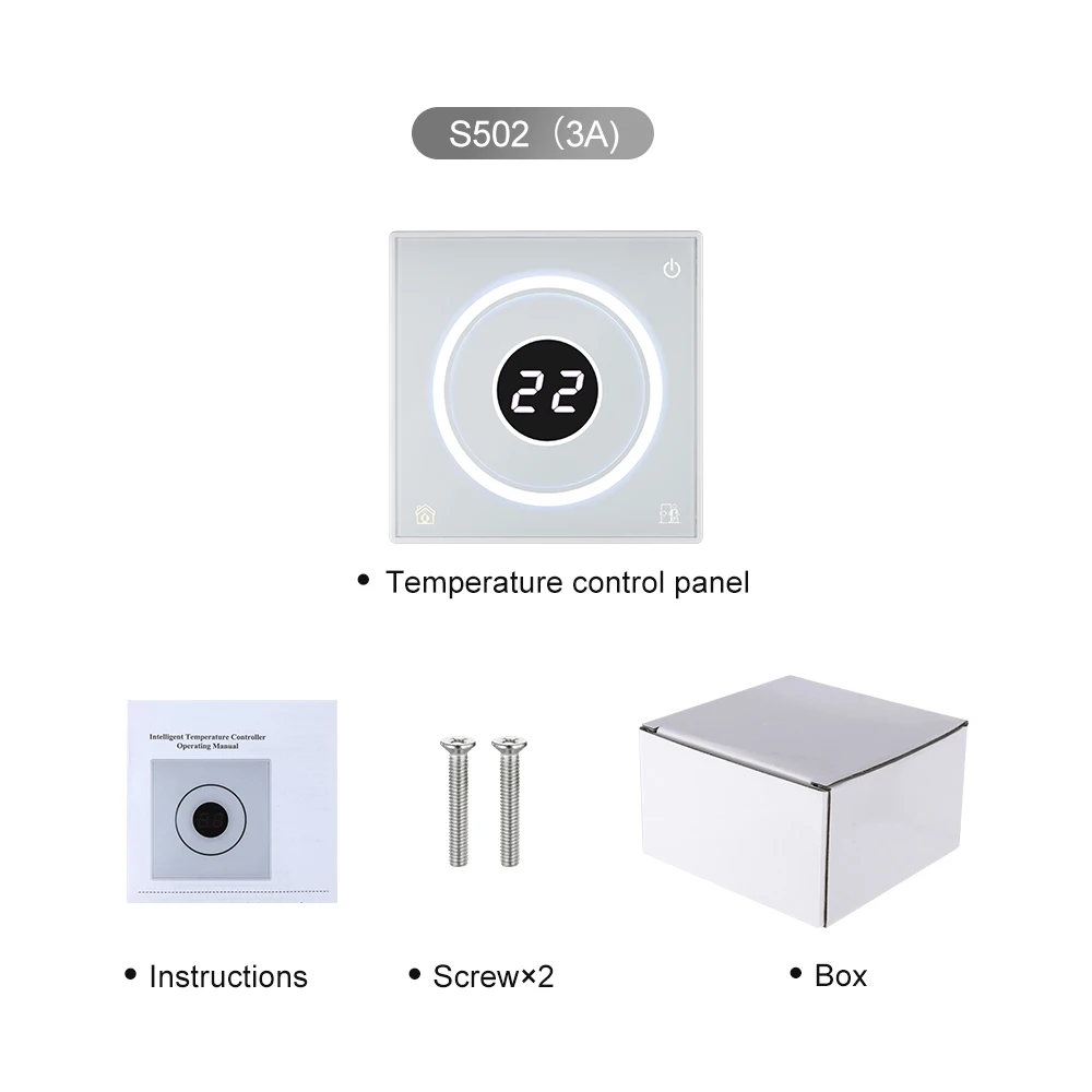 Apartment/office LED touch screen thermostat Floor heating thermostat Room temperature controller