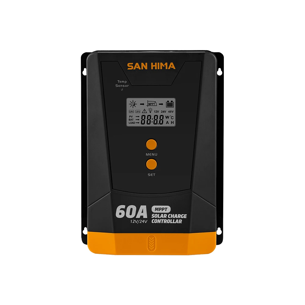 SAN HIMA Blue-tooth Control Auto Recognition 12V/24V 20A  40A 60A Solar Charge Controller MPPT Camping Solar Panel Regulator