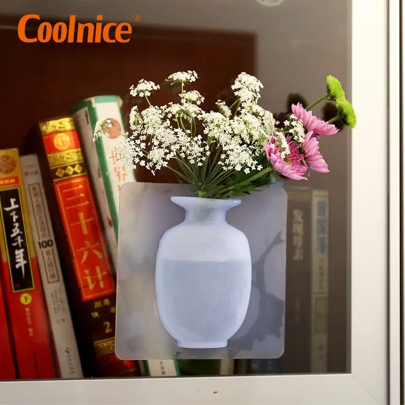 Coolnice antigravity Sticky Vase Removable Silicone Magic Vase  Decoration for House Restaurant on Wall