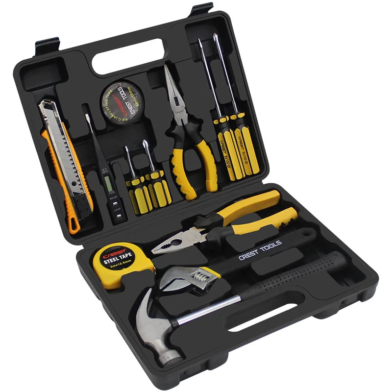 13Pcs Carbon steel Home Garage Repair Wrench Socket Hand Tool Set In Aluminum Tool Case Kit
