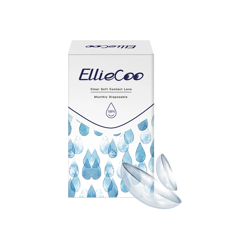 Elliecoo soft clear power contact lenses monthly free shipping