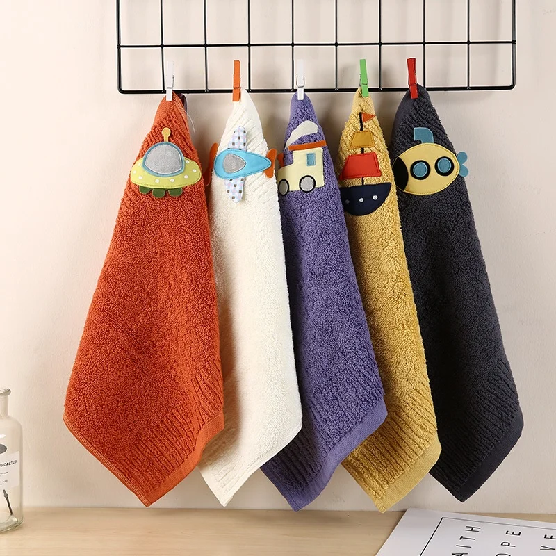 Wholesale good quality Cartoon applique Design Cotton Face hand Towel towel set for kids children