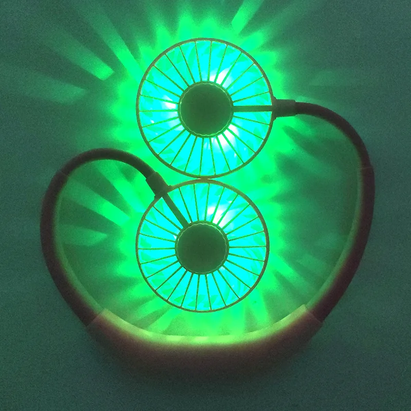 2022 Quality Assurance Fashion Outdoor Neck Fan Cooling Band Fan With Light