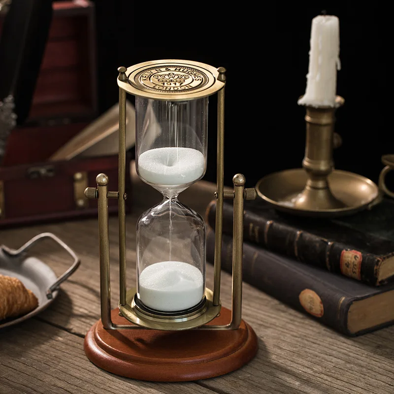 European and American creative metal hourglass ornaments retro handicrafts home decoration hourglass timer