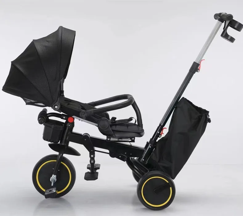 Factory wholesale 4 in 1 Kids Tricycle Child Bike Baby Children Tricycle With Push Bar Tricycle strollers