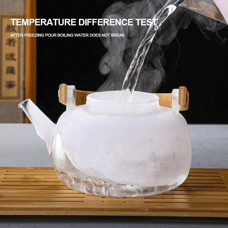 30oz glass Tea Kettle and tea pot Maker Glass Teapot with Removable Loose Tea Infuser Stovetop Safe Glass teapot
