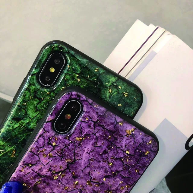 Suitable for iPhone 11 pro Korean style gold leaf marble pattern 7 / 8 plus mobile phone case plastic case