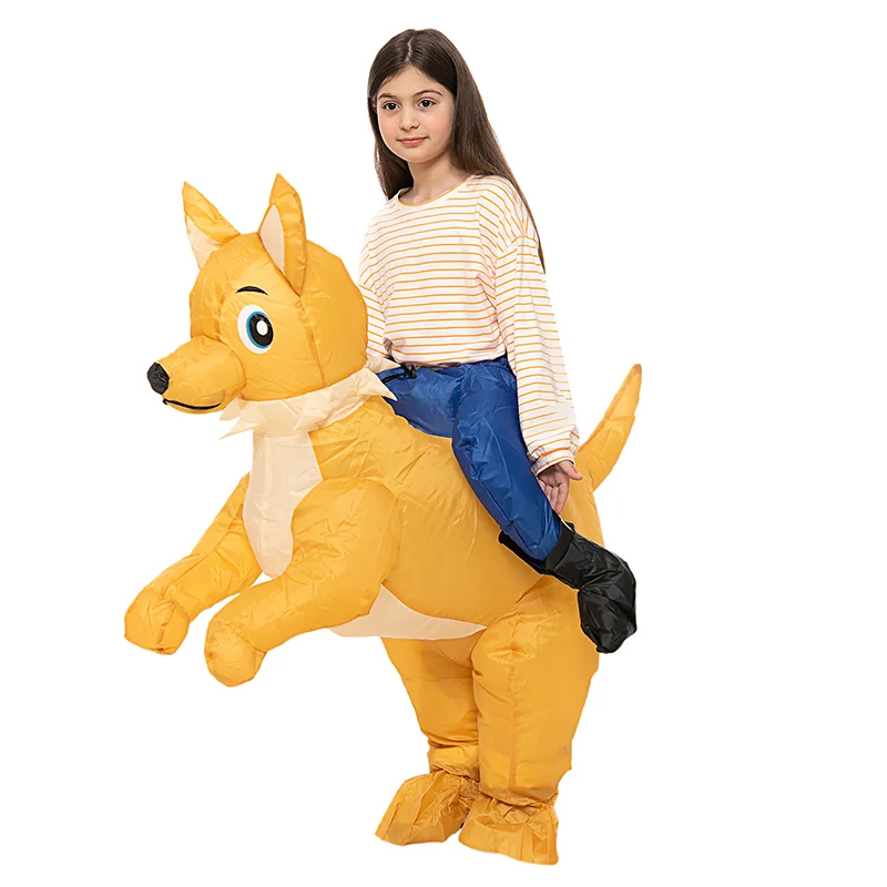 Cute Cat Inflatable Clothing Wholesale Cute Pink Anime Puppy Riding Kangaroo Piggy Inflatable Clothing For Children