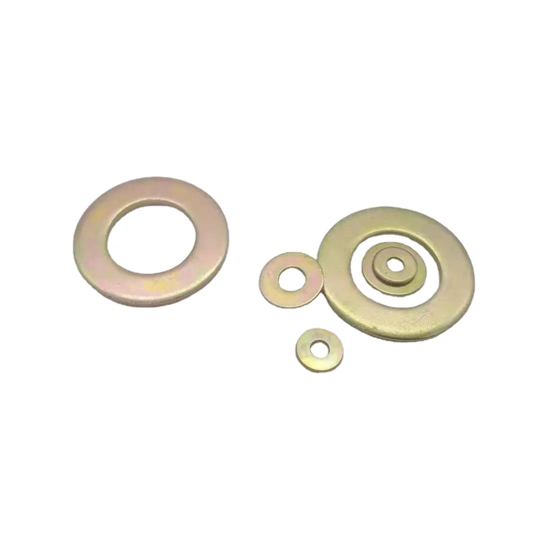 factory wholesale price carbon steel DIN125 flat washers with yellow zinc plated for hex bolt and nut