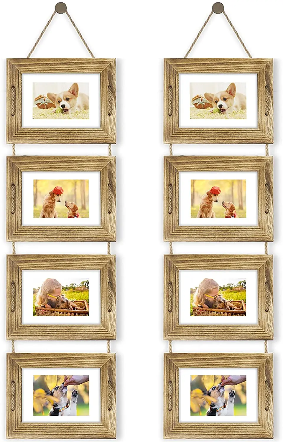 Vintage Collage Hanging Picture Frame Solid Wood Photo Frame 4 Frame Set
