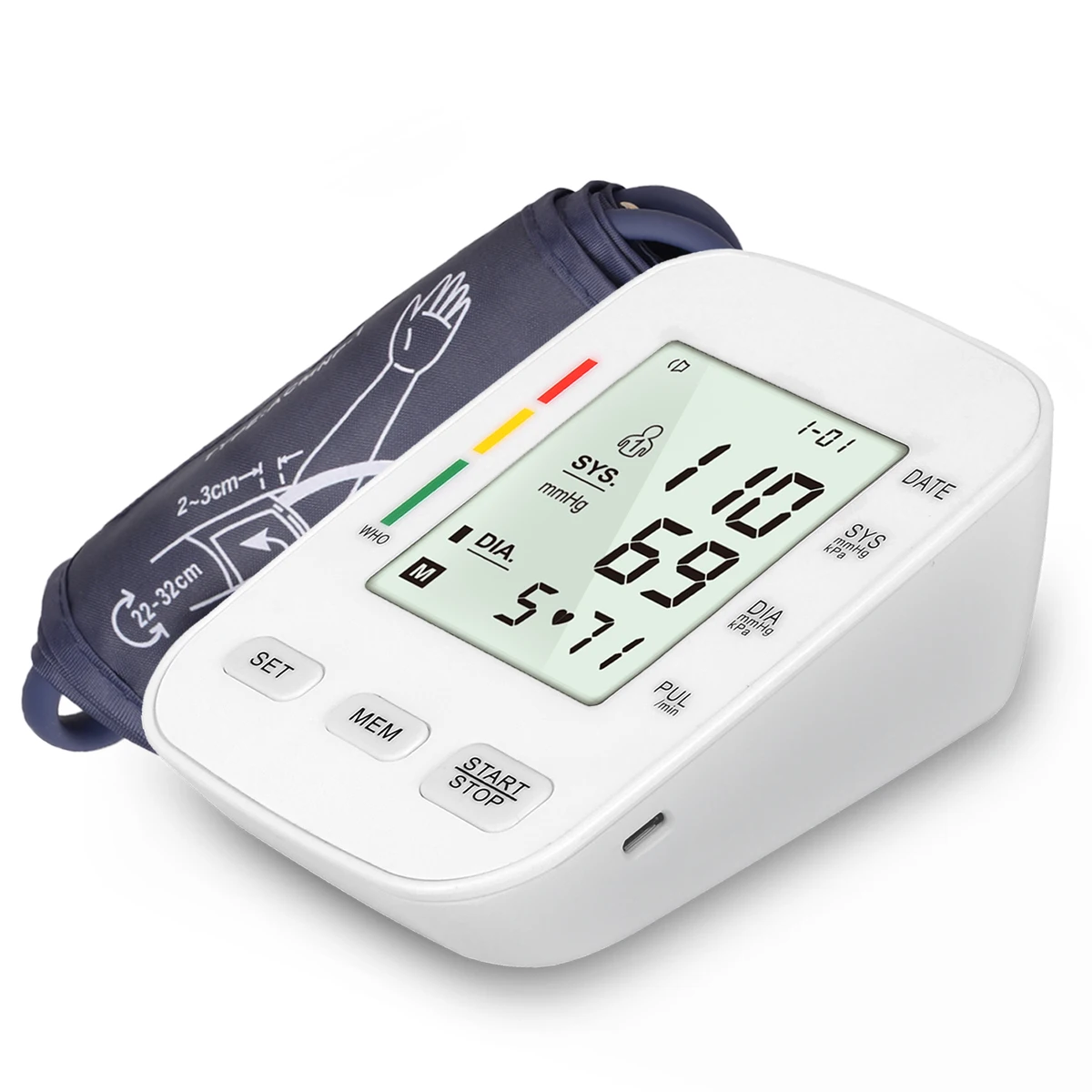 Upper Arm Blood Pressure Monitor Digital BP adult Cuff Machine Automatic Pulse Meter  Medical grade Hypertension measurement