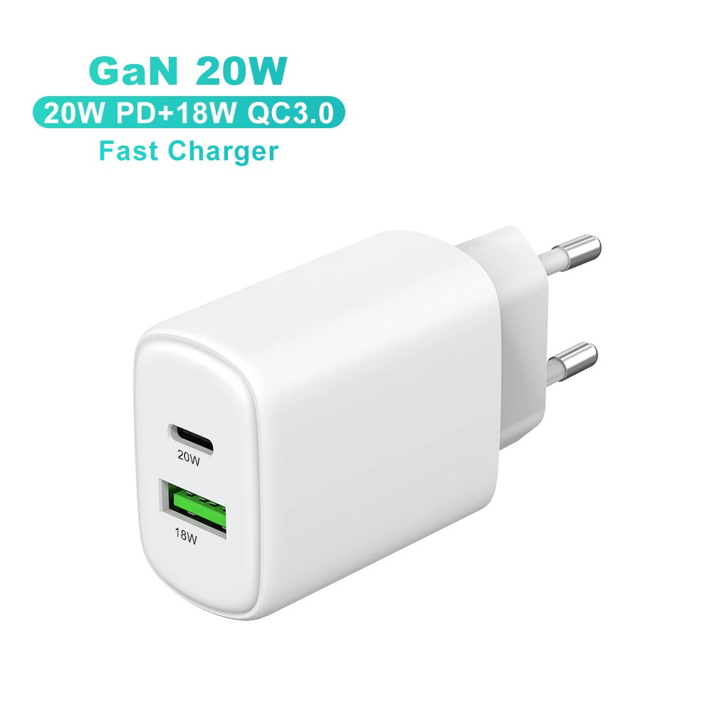 Factory Direct CE EAC 18W 20W 25W GaN PD Wall Usb Fast Mobile Phone Charger For iPhone Samsung Apple