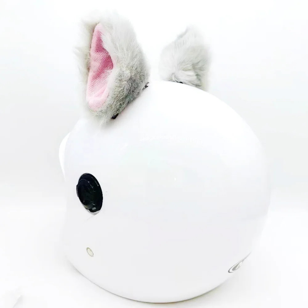 New Motorcycle  Shield Customized Motorbike Helmet Headwear Decoration Cat Ears in Grey