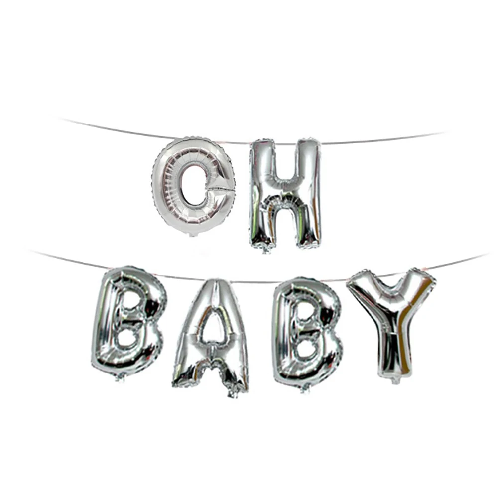 Rose Gold Foil Balloons OH BABY Foil Balloons Banner baby letter balloon set baby shower garland