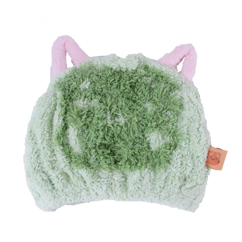 High quality Coral fleece Three-dimensional jacquard Cute cartoon Hair Towel Wrap Quick Hair Drying Caps For Kids