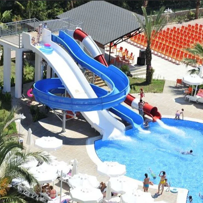 Factory Custom Fiberglass Water Slides Water Park Equipment Pool Slides