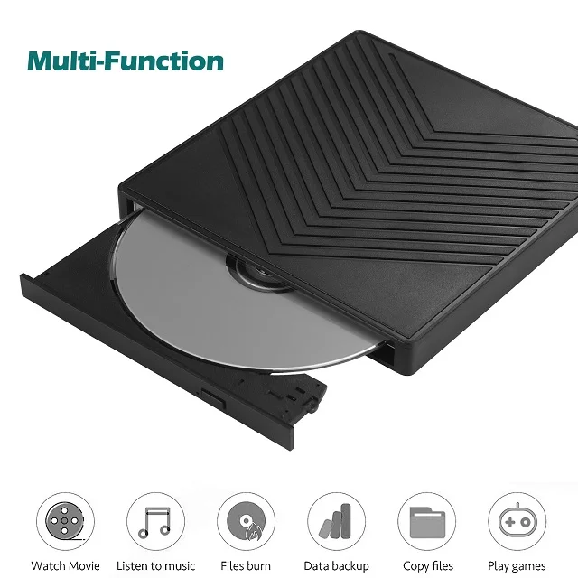 new 7 in 1 External DVD Player Plug and play dvd burner with HUB cd Drives for Latest Notebooks,Optical Drive
